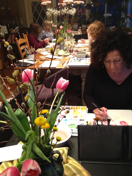 Watercolor Painting Class at Home Art Studio